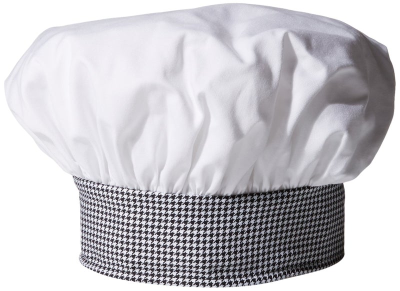 Uncommon Threads mens Twill Chefs Hat, White/H.tooth, One Size US - Image 1